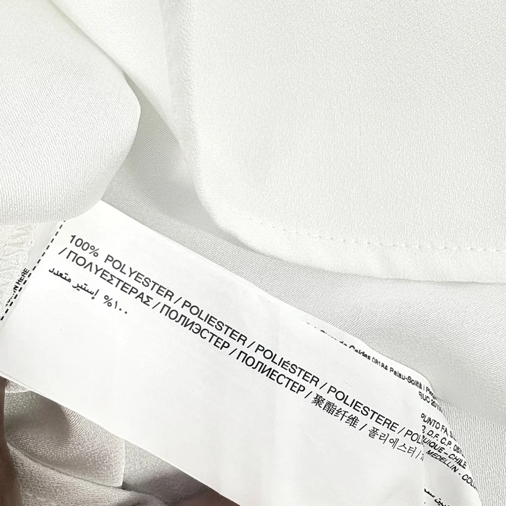 Mango Suit Blouse Womens XS White V-Neck Pleated Office Minimal 90s Capsule MJ